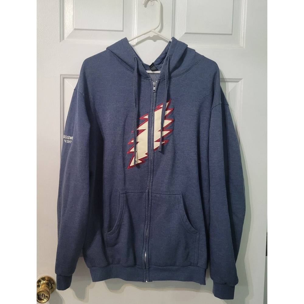 Dead & Company Fall 2017 Full Zip Hoodie Steal Your Face Blue Tultex Size Large